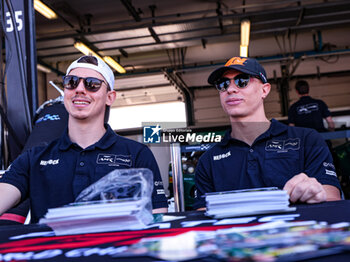 2024-05-18 - #7 Mattia Drudi, Nicolas Baert Of The Team Comtoyou Racing, Aston Martin Vantage Amr Gt3 Evo, They Face Autograph Session During Fanatec GT World Challange Misano 2024 , 18 May , In Misano , Italy - FANATEC GT WORLD CHALLANGE MISANO 2024 - GRAND TOURISM - MOTORS