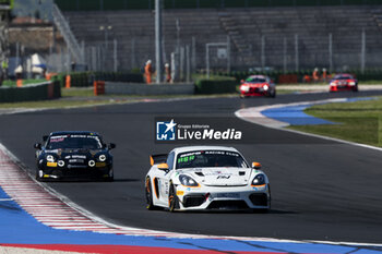 2024-05-18 - 75 ABRAMCZYK Noam (fra), PETIT Paul (fra), AV Racing, Porsche 718 Cayman GT4 RS CS, action during the 2nd round of the 2024 GT4 European Series powered by Rafa Racing Club on the Misano World Circuit Marco Simoncelli, from May 17 to 19, 2024 in Misano Adriatico, Italy - AUTO - GT4 EUROPEAN SERIES MISANO 2024 - GRAND TOURISM - MOTORS