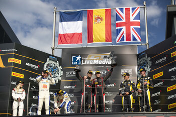 2024-05-18 - podium IBANEZ TRULLOLS Liuc (spa), NM Racing Team, Mercedes-AMG GT4, portrait PAPADOPULOS Alexandre (usa), NM Racing Team, Mercedes-AMG GT4, portrait CONSANI Robert (fra), Team Speedcar, Audi R8 LMS GT4, portrait LARICHE Benjamin (fra), Team Speedcar, Audi R8 LMS GT4, portrait RATTICAN Joshua (gbr), Elite Motorsport with Entire Race Engineering, McLaren Artura GT4, portrait LEBRON Thomas (gbr), Elite Motorsport with Entire Race Engineering, McLaren Artura GT4, portrait during the 2nd round of the 2024 GT4 European Series powered by Rafa Racing Club on the Misano World Circuit Marco Simoncelli, from May 17 to 19, 2024 in Misano Adriatico, Italy - AUTO - GT4 EUROPEAN SERIES MISANO 2024 - GRAND TOURISM - MOTORS