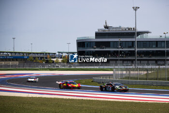 2024-05-18 - 78 BECHTOLSHEIMER Till (usa), DOQUIN Antoine (fra), MITCHELL Sandy (gbr), Barwell Motorsport, Lamborghini Huracan GT3 Evo 2, action 52 MACHIELS Louis (bel), MACHIELS Jef (bel), BERTOLINI Andrea (ita), AF Corse, Ferrari 296 GT3, action during the 3rd round of the 2024 GT World Challenge Sprint Cup on the Misano World Circuit Marco Simoncelli, from May 17 to 19, 2024 in Misano Adriatico, Italy - AUTO - GT WORD SPRINT CUP MISANO 2024 - GRAND TOURISM - MOTORS