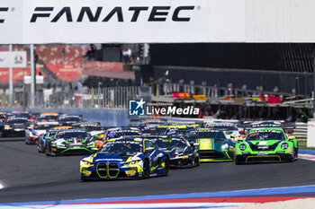 2024-05-18 - start of the race, depart, 46 MARCIELLO Raffaele (swi), MARTIN Maxime (bel), ROSSI Valentino (ita), Team WRT BMW M4 GT3, action 14 LAPPALAINEN Konsta (fin), Green Ben (gbr, Emil Ferry, Ferrari 296 GT3, action 54 SAGER Philipp (aut), DIENST Marvin (ger), MOURA DE OLIVEIRA Guilherme (prt), Dinamic GT, Porsche 911 GT3 R (992), action during the 3rd round of the 2024 GT World Challenge Sprint Cup on the Misano World Circuit Marco Simoncelli, from May 17 to 19, 2024 in Misano Adriatico, Italy - AUTO - GT WORD SPRINT CUP MISANO 2024 - GRAND TOURISM - MOTORS