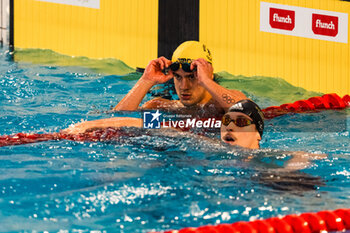 2024-03-23 - Noe PONTI (SUI) and Maxime GROUSSET (FRA), men 100m Butterfly stroke final, during the Giant Open 2024, Swimming event on March 23, 2024 at Le Dôme in Saint-Germain-en-Laye, France - SWIMMING - GIANT OPEN 2024 - SWIMMING - SWIMMING