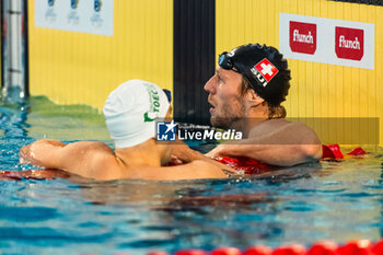 23/03/2024 - Jeremy DESPLANCHES (SUI) and Jacques SALETES (FRA), Men 200m Medley final, during the Giant Open 2024, Swimming event on March 23, 2024 at Le Dôme in Saint-Germain-en-Laye, France - SWIMMING - GIANT OPEN 2024 - NUOTO - NUOTO