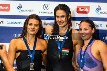 23/03/2024 - Zsuzsanna JAKABOS (HUN) and Juliette MARCHAND (FRA) and Tabatha AVETAND (FRA), women 200m butterfly stroke final, during the Giant Open 2024, Swimming event on March 23, 2024 at Le Dôme in Saint-Germain-en-Laye, France - SWIMMING - GIANT OPEN 2024 - NUOTO - NUOTO