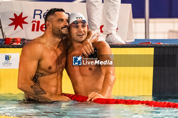 23/03/2024 - Florent MANAUDOU (FRA) and Michael ANDREW (USA), men 50m freestyle swimming final, during the Giant Open 2024, Swimming event on March 23, 2024 at Le Dôme in Saint-Germain-en-Laye, France - SWIMMING - GIANT OPEN 2024 - NUOTO - NUOTO