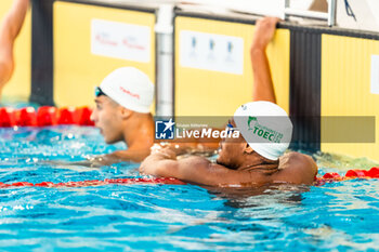 2024-03-24 - Joris BOUCHAUT (FRA) and Ahmed JAOUADI (TUN), men 400m freestyle swimming final, during the Giant Open 2024, Swimming event on March 24, 2024 at Le Dôme in Saint-Germain-en-Laye, France - SWIMMING - GIANT OPEN 2024 - SWIMMING - SWIMMING