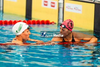 24/03/2024 - Lisa MAMIE (SUI) and Adele BLANCHETIERE (FRA), women 200m breaststroke final, during the Giant Open 2024, Swimming event on March 24, 2024 at Le Dôme in Saint-Germain-en-Laye, France - SWIMMING - GIANT OPEN 2024 - NUOTO - NUOTO