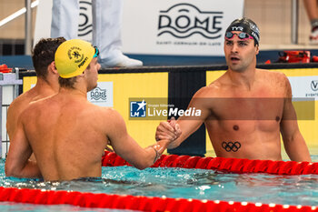 24/03/2024 - Noe PONTI (SUI) and Michael ANDREW (USA), men 50m butterfly stroke final, during the Giant Open 2024, Swimming event on March 24, 2024 at Le Dôme in Saint-Germain-en-Laye, France - SWIMMING - GIANT OPEN 2024 - NUOTO - NUOTO
