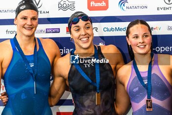 24/03/2024 - Mary Sophie HARVEY (CAN) and Marie WATTEL (FRA) and Tabatha AVETAND (FRA), women 100m butterfly stroke final, during the Giant Open 2024, Swimming event on March 24, 2024 at Le Dôme in Saint-Germain-en-Laye, France - SWIMMING - GIANT OPEN 2024 - NUOTO - NUOTO