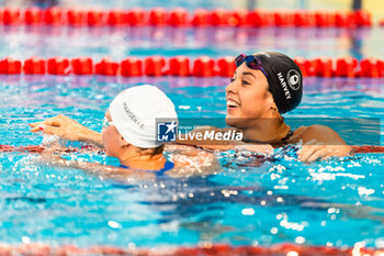 2024-03-24 - Mary Sophie HARVEY (CAN) and Marie WATTEL (FRA), women 100m butterfly stroke final, during the Giant Open 2024, Swimming event on March 24, 2024 at Le Dôme in Saint-Germain-en-Laye, France - SWIMMING - GIANT OPEN 2024 - SWIMMING - SWIMMING