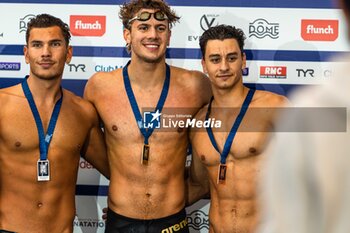 2024-03-24 - Noyan TAYLAN (FRA) and Noe PONTI (SUI) and Clement SECCHI (FRA), men 200m butterfly stroke final, during the Giant Open 2024, Swimming event on March 24, 2024 at Le Dôme in Saint-Germain-en-Laye, France - SWIMMING - GIANT OPEN 2024 - SWIMMING - SWIMMING