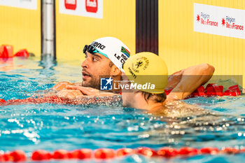 2024-03-24 - Chad LE CLOS (RSA) and Noe PONTI (SUI), men 200m butterfly stroke final, during the Giant Open 2024, Swimming event on March 24, 2024 at Le Dôme in Saint-Germain-en-Laye, France - SWIMMING - GIANT OPEN 2024 - SWIMMING - SWIMMING