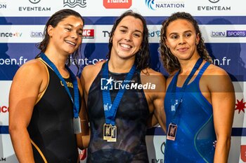2024-03-24 - Lucile TESSARIOL (FRA) and Mary Sophie HARVEY (CAN) and Assia TOUATI (FRA), women 200m freestyle swimming final, during the Giant Open 2024, Swimming event on March 24, 2024 at Le Dôme in Saint-Germain-en-Laye, France - SWIMMING - GIANT OPEN 2024 - SWIMMING - SWIMMING