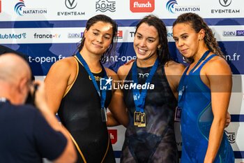 2024-03-24 - Lucile TESSARIOL (FRA) and Mary Sophie HARVEY (CAN) and Assia TOUATI (FRA), women 200m freestyle swimming final, during the Giant Open 2024, Swimming event on March 24, 2024 at Le Dôme in Saint-Germain-en-Laye, France - SWIMMING - GIANT OPEN 2024 - SWIMMING - SWIMMING