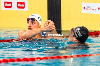 2024-03-24 - Michael ANDREW (USA) and Lucien VERGENS (FRA), men 100m breaststroke final, during the Giant Open 2024, Swimming event on March 24, 2024 at Le Dôme in Saint-Germain-en-Laye, France - SWIMMING - GIANT OPEN 2024 - SWIMMING - SWIMMING