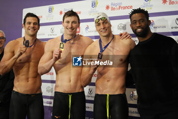 24/03/2024 - CHIERIGHINI Marcelo of BRAZIL, GROUSSET Maxime of France, ALCARA Victor of BRAZIL and SIYA KOLISI, Men's 100 M FREESTYLE during the Giant Open 2024, Swimming event on March 24, 2024 at Le Dôme in Saint-Germain-en-Laye, France - SWIMMING - GIANT OPEN 2024 - NUOTO - NUOTO