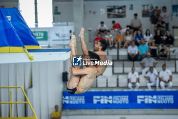 14/04/2024 - Italy, Turin 13/14 April 2024
Piscina Monumentale Turin
UnipolSai Open Italian Indoor Diving Championships

Porco Francesco Caifiero Matteo competes during the Men's Synchronised 3m springboard diving silver medal - TUFFI - ASSOLUTI OPEN UNIPOLSAI - TUFFI - NUOTO