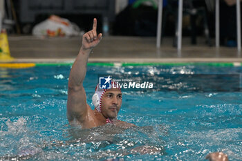 2024-11-19 - Pietro Figlioli (Savona) celebrates after scoring a goal 2 - 0 - BPER R.N. SAVONA VS – VK PRIMORAC KOTOR - LEN CUP - CHAMPIONS LEAGUE - WATERPOLO