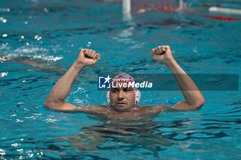 2024-11-19 - Pietro Figlioli (Savona) celebrates after scoring a match - BPER R.N. SAVONA VS – VK PRIMORAC KOTOR - LEN CUP - CHAMPIONS LEAGUE - WATERPOLO