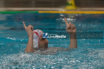 2024-11-19 - Pietro Figlioli (Savona) celebrates after scoring a goal - BPER R.N. SAVONA VS – VK PRIMORAC KOTOR - LEN CUP - CHAMPIONS LEAGUE - WATERPOLO