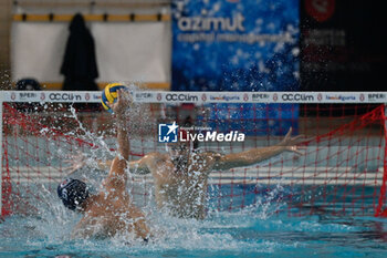 2024-11-19 - Marko Mrsic (Primorac Kotor) - Gianmarco Nicosia (Savona) - penalty goal - BPER R.N. SAVONA VS – VK PRIMORAC KOTOR - LEN CUP - CHAMPIONS LEAGUE - WATERPOLO