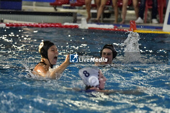 06/04/2024 - Exultation of SIS Roma's players after goal during Ekipe Orizzonte vs SIS Roma semifinal match of Final Six of Water Polo Italian Women's Cup on April 6, 2024 at Polo Natatorio Ostia in Rome, Italy - FINAL SIX - EKIPE ORIZZONTE VS SIS ROMA - COPPA ITALIA FEMMINILE - PALLANUOTO
