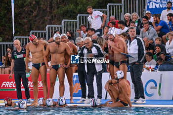 2024-07-04 - Alessandro Sandro Campagna Coach of Italy, Time Out - SARDINIA CUP 2024 - ITALY VS GREECE - INTERNATIONALS - WATERPOLO