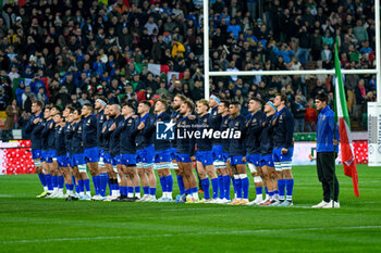 09/11/2024 - Italy line-up during the national anthem - ITALY VS ARGENTINA - AUTUMN NATIONS SERIES - RUGBY