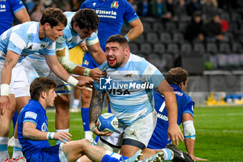 09/11/2024 - Argentina's Joel Sclavi celebrates after scoring a try - ITALY VS ARGENTINA - AUTUMN NATIONS SERIES - RUGBY