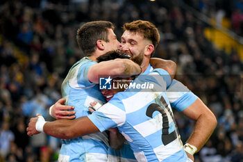 09/11/2024 - Argentina's Bautista Delguy celebrates after scoring a try - ITALY VS ARGENTINA - AUTUMN NATIONS SERIES - RUGBY