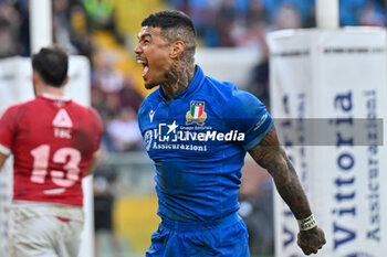 2024-11-17 - MONTANNA IOANE (Italy) celebrates after scoring a point - ITALY VS GEORGIA - AUTUMN NATIONS SERIES - RUGBY