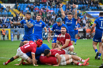 2024-11-17 - team Italy celebrates after scoring a point - ITALY VS GEORGIA - AUTUMN NATIONS SERIES - RUGBY