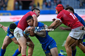 2024-11-17 - JUAN IGNACIO BREX (Italy) - Luka Matkava (Georgia) - MONTANNA IOANE (Italy) - Akaki Tabutsaze (Georgia) - ITALY VS GEORGIA - AUTUMN NATIONS SERIES - RUGBY