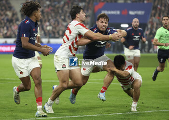 2024-11-09 - Antoine Dupont of France, left Dylan Riley of Japan during the Autumn Nations Series 2025 rugby union match between France and Japan on 9 November 2024 at Stade de France in Saint-Denis near Paris, France - RUGBY - AUTUMN NATIONS SERIES 2025 - FRANCE V JAPAN - AUTUMN NATIONS SERIES - RUGBY