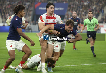 2024-11-09 - Antoine Dupont of France, left Dylan Riley of Japan during the Autumn Nations Series 2025 rugby union match between France and Japan on 9 November 2024 at Stade de France in Saint-Denis near Paris, France - RUGBY - AUTUMN NATIONS SERIES 2025 - FRANCE V JAPAN - AUTUMN NATIONS SERIES - RUGBY