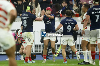 2024-11-09 - Louis Bielle Biarrey of France celebrates his try during the Autumn Nations Series 2025 rugby union match between France and Japan on 9 November 2024 at Stade de France in Saint-Denis near Paris, France - RUGBY - AUTUMN NATIONS SERIES 2025 - FRANCE V JAPAN - AUTUMN NATIONS SERIES - RUGBY