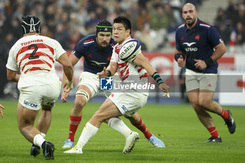 2024-11-09 - Harumichi Tatekawa of Japan, left Francois Cros of France during the Autumn Nations Series 2025 rugby union match between France and Japan on 9 November 2024 at Stade de France in Saint-Denis near Paris, France - RUGBY - AUTUMN NATIONS SERIES 2025 - FRANCE V JAPAN - AUTUMN NATIONS SERIES - RUGBY