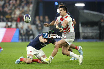 2024-11-09 - Harumichi Tatekawa of Japan, left Francois Cros of France during the Autumn Nations Series 2025 rugby union match between France and Japan on 9 November 2024 at Stade de France in Saint-Denis near Paris, France - RUGBY - AUTUMN NATIONS SERIES 2025 - FRANCE V JAPAN - AUTUMN NATIONS SERIES - RUGBY