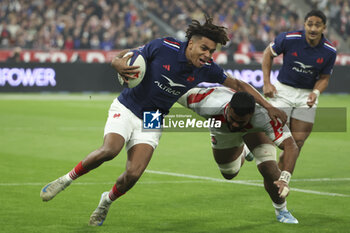 2024-11-09 - Theo Attissogbe of France, Faulua Makisi of Japan during the Autumn Nations Series 2025 rugby union match between France and Japan on 9 November 2024 at Stade de France in Saint-Denis near Paris, France - RUGBY - AUTUMN NATIONS SERIES 2025 - FRANCE V JAPAN - AUTUMN NATIONS SERIES - RUGBY