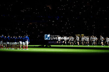 16/11/2024 - Haka of New Zealand before the Autumn Nations Series 2024, rugby union match between France and New Zealand on 16 November 2024 at Stade de France in Saint-Denis near Paris, France - RUGBY - AUTUMN NATIONS SERIES 2024 - FRANCE V NEW ZEALAND - AUTUMN NATIONS SERIES - RUGBY