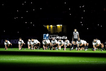 16/11/2024 - Haka of New Zealand before the Autumn Nations Series 2024, rugby union match between France and New Zealand on 16 November 2024 at Stade de France in Saint-Denis near Paris, France - RUGBY - AUTUMN NATIONS SERIES 2024 - FRANCE V NEW ZEALAND - AUTUMN NATIONS SERIES - RUGBY