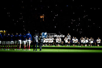 16/11/2024 - Haka of New Zealand before the Autumn Nations Series 2024, rugby union match between France and New Zealand on 16 November 2024 at Stade de France in Saint-Denis near Paris, France - RUGBY - AUTUMN NATIONS SERIES 2024 - FRANCE V NEW ZEALAND - AUTUMN NATIONS SERIES - RUGBY