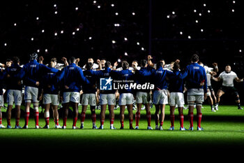 16/11/2024 - Haka of New Zealand before the Autumn Nations Series 2024, rugby union match between France and New Zealand on 16 November 2024 at Stade de France in Saint-Denis near Paris, France - RUGBY - AUTUMN NATIONS SERIES 2024 - FRANCE V NEW ZEALAND - AUTUMN NATIONS SERIES - RUGBY