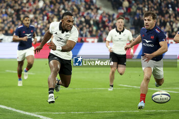 16/11/2024 - Sevu Reece of New Zealand, Antoine Dupont of France during the Autumn Nations Series 2024 rugby union test match between France and New Zealand (All Blacks) on 16 November 2024 at Stade de France in Saint-Denis near Paris, France - RUGBY - AUTUMN NATIONS SERIES 2024 - FRANCE V NEW ZEALAND - AUTUMN NATIONS SERIES - RUGBY