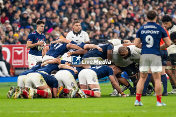 16/11/2024 - Scrum of France during the Autumn Nations Series 2024, rugby union match between France and New Zealand on 16 November 2024 at Stade de France in Saint-Denis near Paris, France - RUGBY - AUTUMN NATIONS SERIES 2024 - FRANCE V NEW ZEALAND - AUTUMN NATIONS SERIES - RUGBY