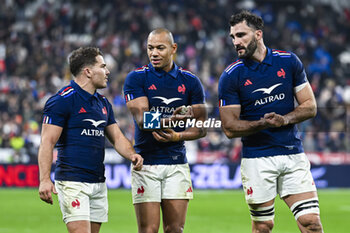 16/11/2024 - Antoine Dupont Charles Ollivon and Gael Fickou during the Autumn Nations Series XV rugby match France VS New Zealand All Blacks at Stade de France in Saint Denis near Paris, on November 16 2024. Photo Victor Joly / DPPI - RUGBY - AUTUMN NATIONS SERIES 2024 - FRANCE V NEW ZEALAND - AUTUMN NATIONS SERIES - RUGBY