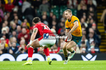 2024-11-17 - Max Jorgensen of Australia during the 2024 Autumn Nations Series rugby union match between Wales and Australia on 17 November 2024 at Millenium Stadium in Cardiff, Wales - RUGBY - AUTUMN NATIONS SERIES 2024 - WALES V AUSTRALIA - AUTUMN NATIONS SERIES - RUGBY