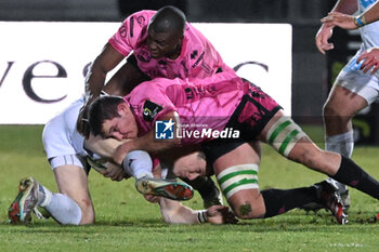 2024-01-20 - Tackle of Paolo Garbisi ( Montpellier Herault Rugby ) - BENETTON RUGBY VS MONTPELLIER HéRAULT RUGBY - CHALLENGE CUP - RUGBY