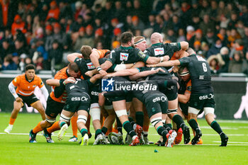 2024-01-14 - Scrum illustration during the EPCR Challenge Cup rugby union match between Toyota Cheetahs and Section Paloise (Pau) on January 14, 2024 at NRCA Amsterdam in Amsterdam, Netherlands - RUGBY - CHALLENGE CUP - CHEETAHS V PAU - CHALLENGE CUP - RUGBY