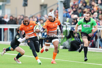 2024-01-14 - Tapiwa Mafura of Toyota Cheetah's, Thomas Souverbie of Section Paloise, Munier Hartzenberg of Toyota Cheetah's during the EPCR Challenge Cup rugby union match between Toyota Cheetahs and Section Paloise (Pau) on January 14, 2024 at NRCA Amsterdam in Amsterdam, Netherlands - RUGBY - CHALLENGE CUP - CHEETAHS V PAU - CHALLENGE CUP - RUGBY